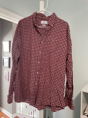 Southern Tide Red and White Gingham Button-Down Shirt